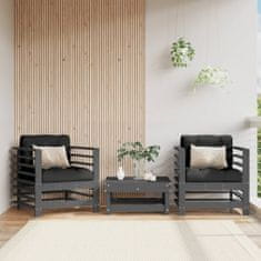 Vidaxl Záhradné stoličky 2 ks sivé borovicový masív