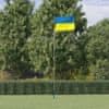 Vlajka Ukrajiny a tyč 5,55 m hliník