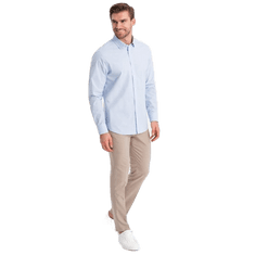 OMBRE Pánska bavlnená klasická košeľa REGULAR V1 OM-SHOS-0154 modrá MDN124349 XL