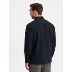OMBRE Pánska bavlnená košeľa REGULAR FIT s vreckami na gombíky V3 OM-SHCS-0146 tmavomodrá MDN124367 XL