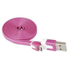 EMOS USB kábel SM7001P USB 2.0 A/M - micro B/M, 1m, růžový