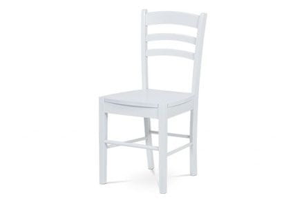 Autronic Drevená jedálenská stolička Jídelní židle celodřevěná, bílá (AUC-004 WT)