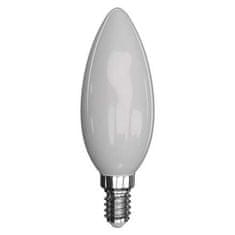 EMOS LED žárovka Z74216 Filament Candle mléčná 4,2W E14 teplá bílá