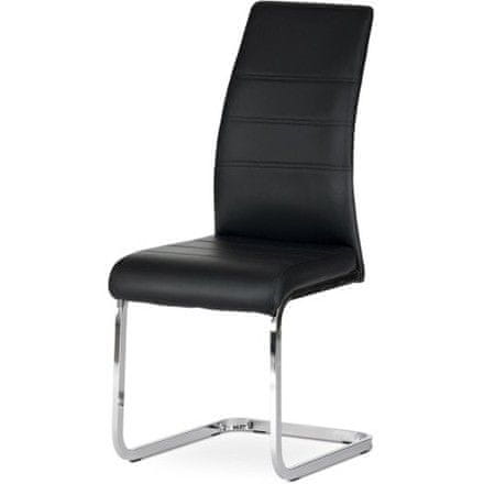 Autronic Moderní jídelní židle Jídelní židle, potah smaragdově zelená sametová látka, kovové nohy, černý matný lak (DCH-425 GRN4)