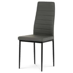 Autronic Moderní jídelní židle Židle jídelní, šedá koženka, černý kov (DCL-372 GREY)