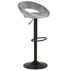 Autronic Barová židle Židle barová, šedá sametová látka, černá podnož (AUB-822 GREY4)