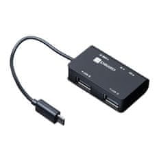 Connect IT Čítačka pamäťových kariet + USB hub micro USB
