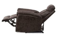 Autronic Polohovací sedačka Polohovací sedačka se dvěma polohovacími křesly, hnědá látka v dekoru broušené kůže (ASD-311 BR3) (3xKarton)