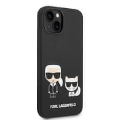 Karl Lagerfeld Kryt na mobil and Choupette Liquid Silicone na Apple iPhone 14 Plus - černý