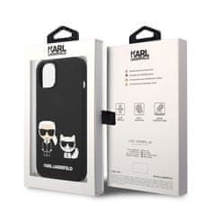 Karl Lagerfeld Kryt na mobil and Choupette Liquid Silicone na Apple iPhone 14 Plus - černý