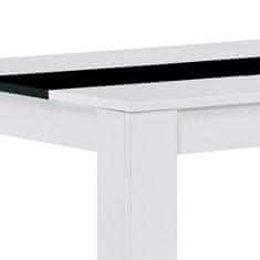 Autronic Moderní jídelní stůl Jídelní stůl 138x80x75, MDF, bílé lamino, dekorativní černý pruh (AT-B140 WT1)