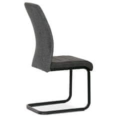 Autronic Moderní jídelní židle Židle jídelní, šedá látka, kovová pohupová podnož, černý kov (DCL-414 GREY2)
