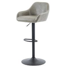 Autronic Barová židle Židle barová, potah šedá látka v dekoru vintage kůže, chromová podnož (AUB-716 GREY3)