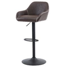 Autronic Barová židle Židle barová, potah hnědá látka v dekoru vintage kůže, chromová podnož (AUB-716 BR3)