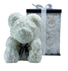 Medvídárek BIG Romantic medvedík z ruží 40cm darčekovo balený - biely