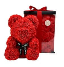 Medvídárek BIG Romantic medvedík z ruží 40cm darčekovo balený - svetlo červený