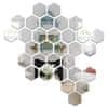 Samolepiace dekoratívne zrkadlové nálepky na stenu – tvar hexagon (12 ks) | HEXAGEM