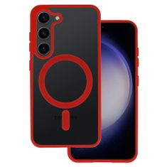 TopQ  Akrylové puzdro Magsafe pre Samsung Galaxy S22 červené