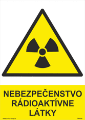 Traiva Bezpečnostné tabuľky - Nebezpečenstvo rádioaktívne látky Plast 148 x 210 mm (A5) tl. 0.5 mm - Kód: 33306