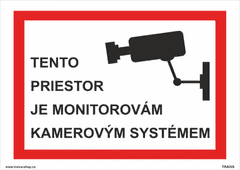 Traiva Bezpečnostné tabuľky - Tento priestor je monitorovaný kamerovým systémom Plast 297 x 210 mm (A4) tl. 0.5 mm - Kód: 33674