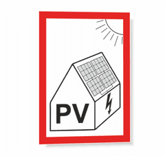 Traiva PV symbol na fotovoltaiku Plast 74 x 105 mm tl. 0.5 mm - Kód: 18233
