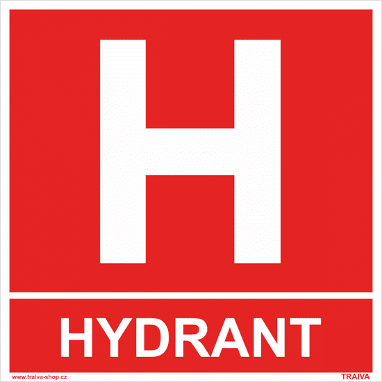 Traiva Označenie hydrantu Plast 150 x 150 mm tl. 1.1 mm - fotoluminiscenční - Kód: 30008
