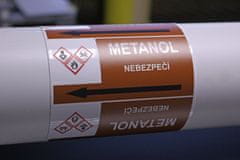 Traiva Páska na značenie potrubia Signus M25 - METANOL Samolepka 130 x 100 mm, délka 1,5 m, Kód: 26083