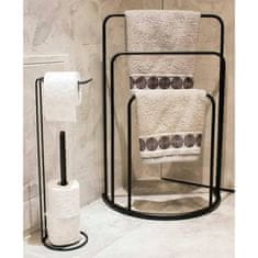 Vidaxl Bathroom Solutions Stojaci vešiak na uteráky 49,5x75 cm kov čierny