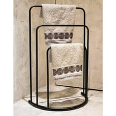 Vidaxl Bathroom Solutions Stojaci vešiak na uteráky 49,5x75 cm kov čierny