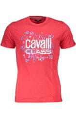 Cavalli Class  Perfektné Pánske Tričko Krátky Rukáv Červená Farba: červená, Veľkosť: XL