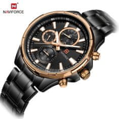 Smart Plus Pánske luxusné hodinky Naviforce 9089 s chronografom z ocele: Hodinky z japonského kremeňa, vodotesné, športová elegancia pre moderného gentlemana