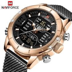 Smart Plus NAVIFORCE 9153 Vysokokvalitné pánske hodinky s kremennou ručičkou: Vysokokvalitný remienok z nehrdzavejúcej ocele, vynikajúce remeselné spracovanie