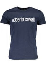 Roberto Cavalli  Perfektné Pánske Tričko Krátky Rukáv Modrá Farba: Modrá, Veľkosť: 2XL