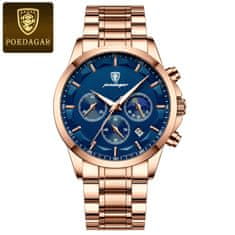 POEDAGAR POEDAGAR 928 Pánske športové Quartz hodinky z pravej kože: Elegantné hodinky z vysoko kvalitného originálneho materiálu