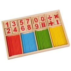 Kruzzel Drevené paličky na učenie počítanie