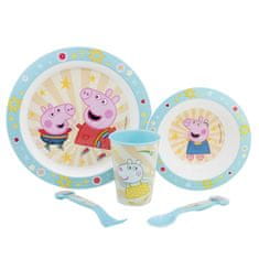 Stor Detský plastový riad Peppa Pig (tanier, miska, pohár, príbor), 41260