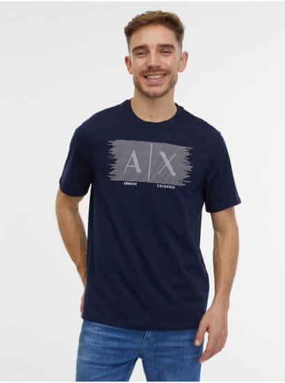 Armani Exchange Tmavomodré pánske tričko Armani Exchange