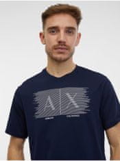 Armani Exchange Tmavomodré pánske tričko Armani Exchange M
