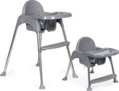 EcoToys Detská jedálenská stolička 2v1 šedá