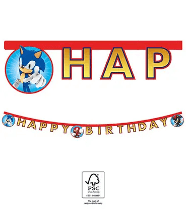 Procos Banner Sonic Happy Birthday 230cm