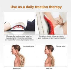 Netscroll Pomocník na roztiahnutie chrbta a masáž, nástroj na roztiahnutie chrbtice pomáha uvoľňovať napätie v chrbte, zlepšuje držanie tela a prekrvenie, rôzne úrovne zakrivenia, BackStretch