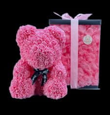 Medvídárek BIG Romantic medvedík z ruží 40cm darčekovo balený - ružový