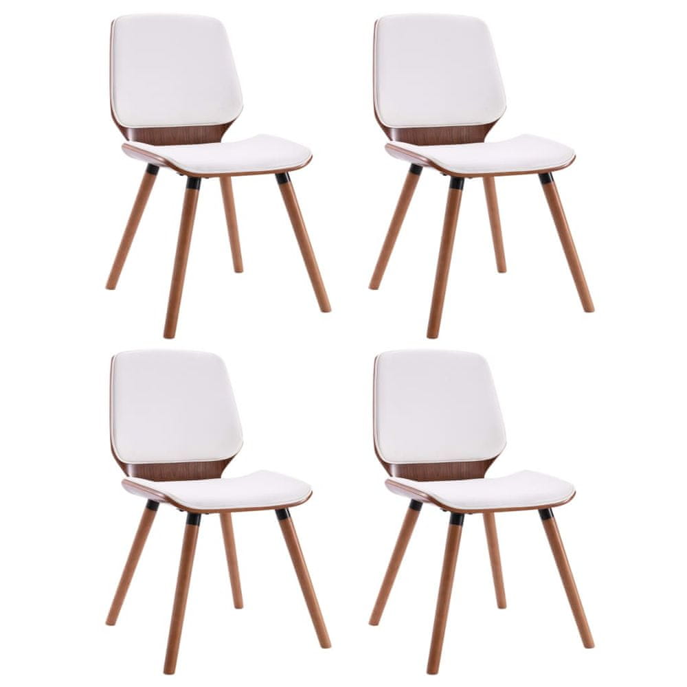 Vidaxl Jedálenské stoličky 4 ks biele umelá koža