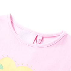 Vidaxl Detské tričko svetloružové 116