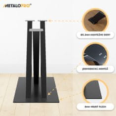 MetaloPro MetaloPro X-Dizajn kovová čierna stolová noha, centrálna stolová podnož, pre až 150 kg ťažké stolové dosky, jedálenský stôl stolík konferenčný stolík obývačkový stolík, priemyselná moderná obývačka