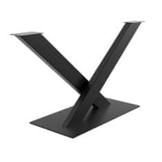 MetaloPro X-Dizajn kovová čierna stolová noha, centrálna stolová podnož, pre až 150 kg ťažké stolové dosky, jedálenský stôl stolík konferenčný stolík obývačkový stolík, priemyselná moderná obývačka