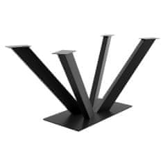 MetaloPro V-Dizajn kovová čierna stolová noha, centrálna stolová podnož, pre až 150 kg ťažké stolové dosky, jedálenský stôl stolík konferenčný stolík obývačkový stolík, priemyselná moderná obývačka