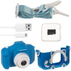 Kruzzel Detský fotoaparát AC22295 modrý 32GB karta