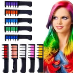 Verk Hrebeň s farebnými kriedami na vlasy 10 farieb