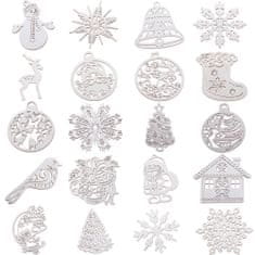 Sobex Drevené ozdoby na vianočný stromček 20 kusov príveskov ozdôb